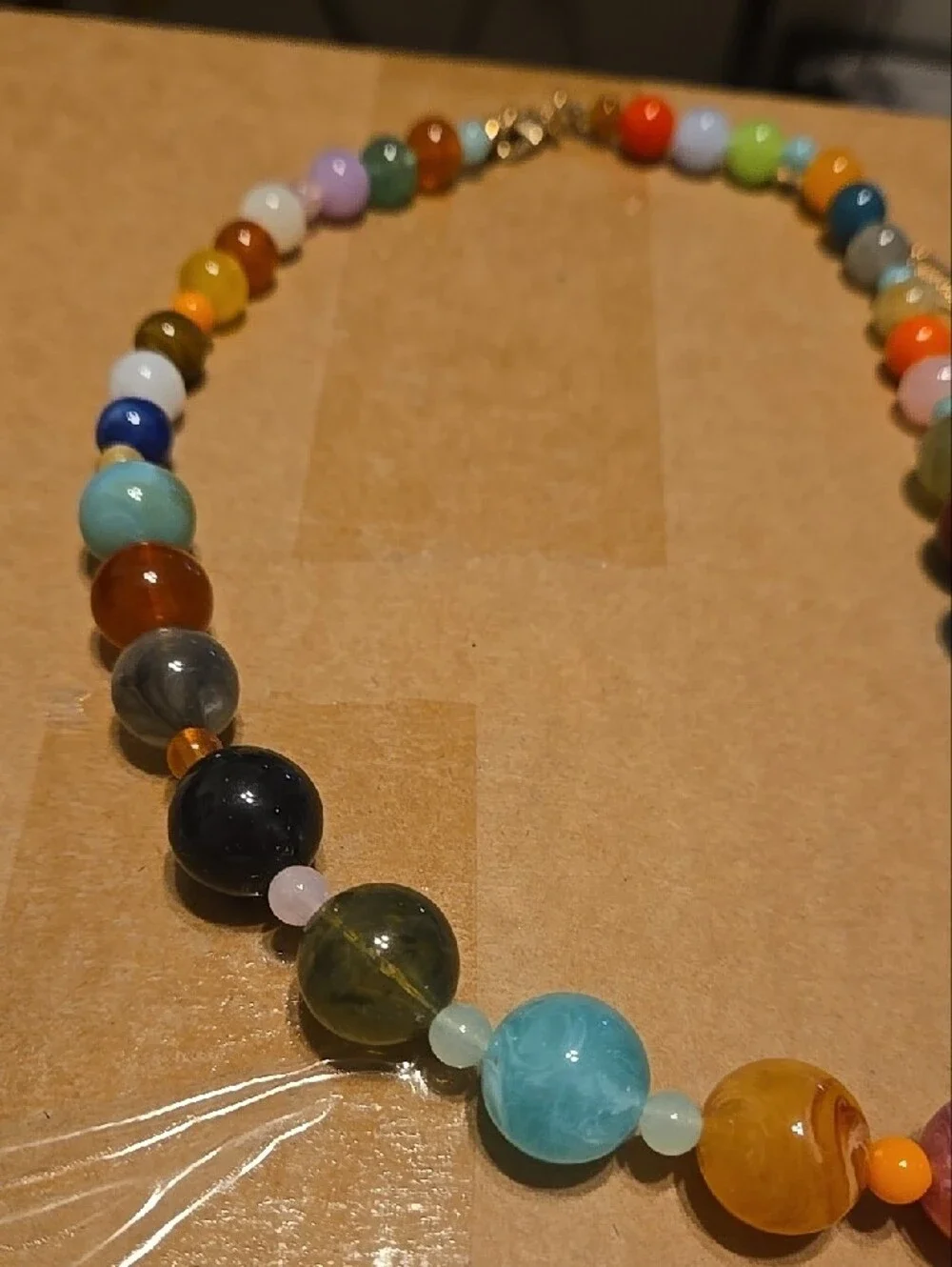 NWT PLUNDER Multicolor Beaded Statement Necklace - Colorful Gemstone Look
